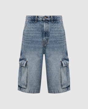Rhude Синие шорты джинсовые карго с эффектом потертости RHPS25SH05012