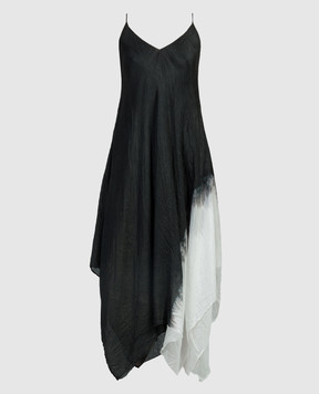 Marc Le Bihan Черное платье из шелка с эффектом деграде 2109