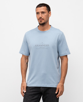 Brunello Cucinelli Блакитна футболка з принтом M0B138495