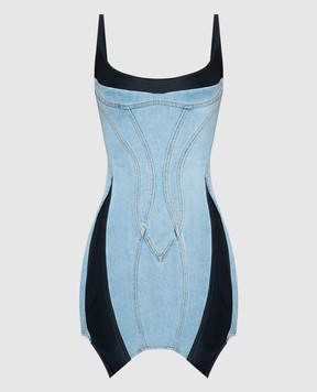 Thierry Mugler Голубое джинсовое платье мини 24P6RO1490246