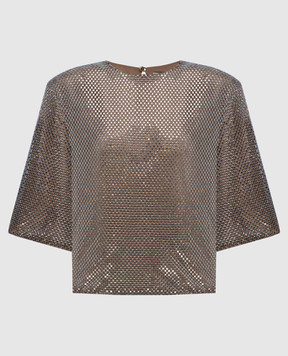 Giuseppe Di Morabito Milano Срібляста блуза з кристалами 02PSTO226Q02231