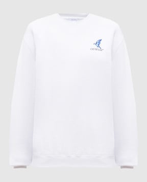 Off-White Білий світшот з принтом OWBA055S25FLE001