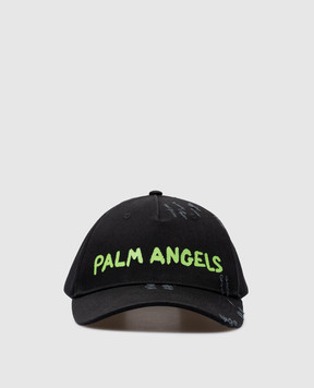 Palm Angels Черная кепка с принтом логотипа PMLB094S24FAB001