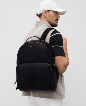 Bally Черный кожаный рюкзак Mythos с логотипом. MAK03QEC001