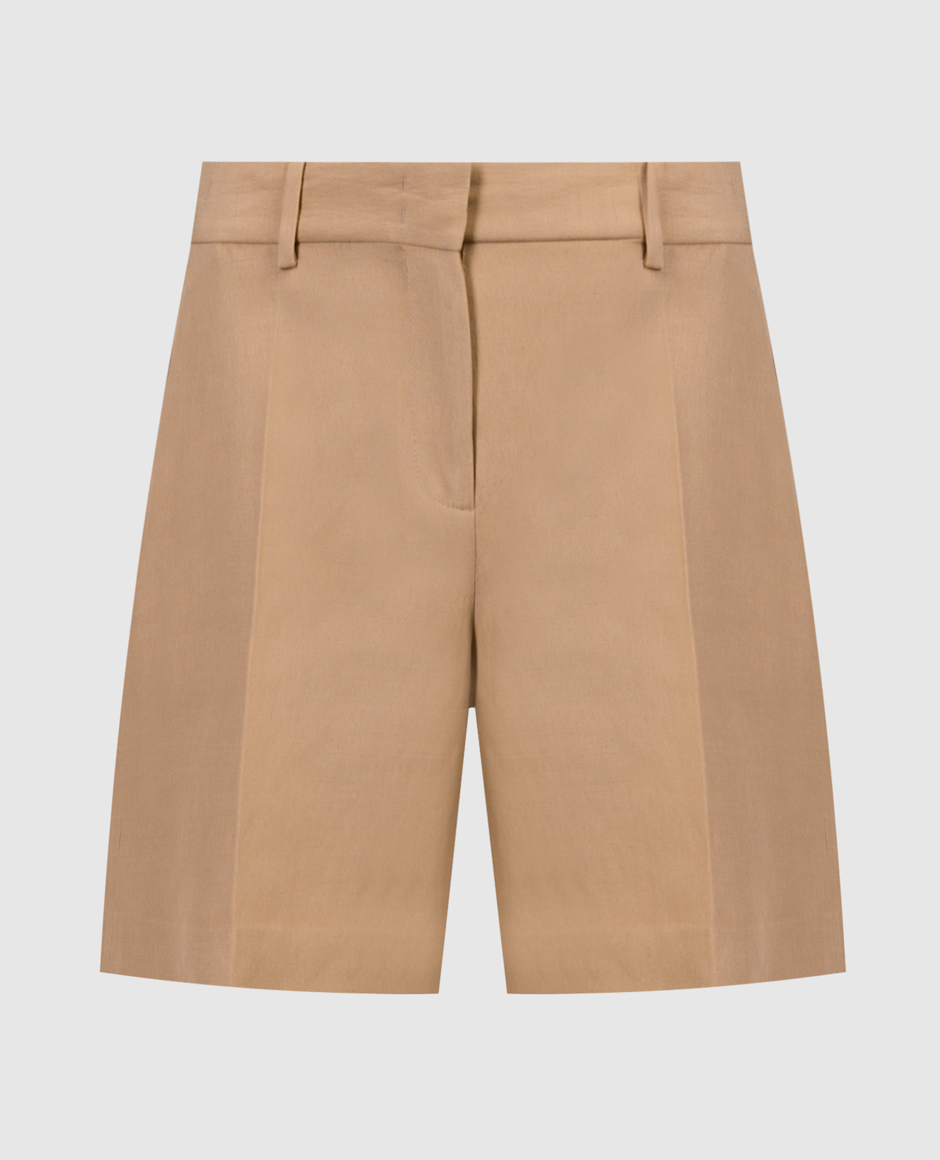 

Коричневые шорты с льном, Коричневый, Шорты