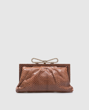 Valentino Коричневый клатч из кожи рептилии BWB00152