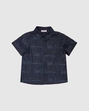 Dolce&Gabbana Детская синяя рубашка с логотипом L14S22LDC87