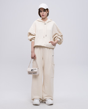 Off-White Бежевые худи с вышивкой логотипа OWBB058S25FLE003