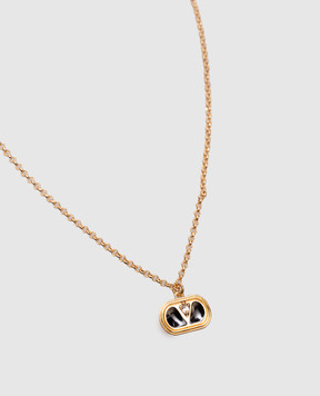 Valentino Золотистий ланцюжок з металевою підвіскою емблеми VLogo Signature 6W2J0X87VTI