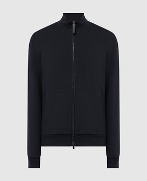 Canali Синяя спортивная куртка с замшевым окантованием MJ02045T0842