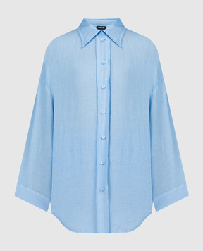 ANNECLAIRE Голубая рубашка из льна D0616670
