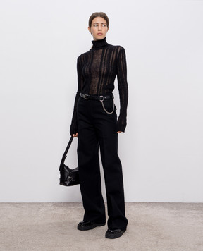Ann Demeulemeester Чорний гольф Aamu з кашеміром, шовком та вовною альпаки B0013193KN068