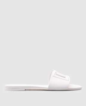 Dolce&Gabbana Білі гумові шльопанці з логотипом CW2215AN994