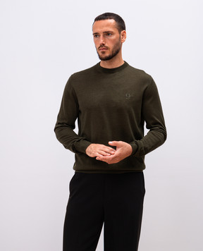 Bally Зеленый джемпер из кашемира и шелка с вышивкой логотипа. M5LRC63KWS013ABF16