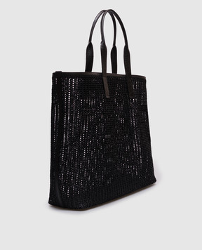 Dolce&Gabbana Чорна сумка-шопер з плетінням BM2453A9O94