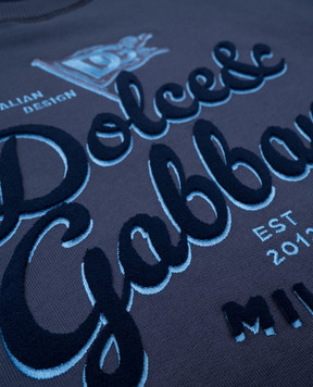 Dolce&Gabbana Детский синий свитшот с логотипом L4JWKTG7O6H812+