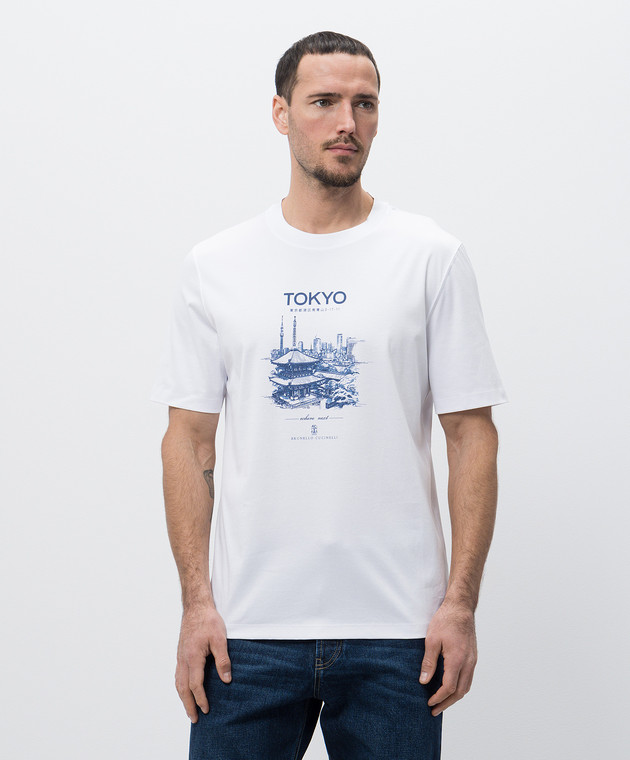 Brunello Cucinelli - Белая футболка Tokyo с принтом M0B138453