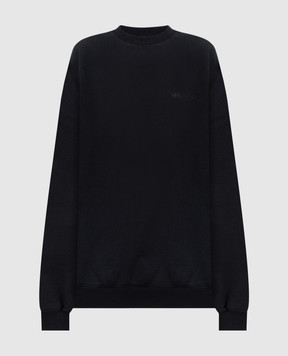 Vetements Чорний світшот з вишивкою логотипа UH76CW100Bw