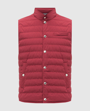 Brunello Cucinelli Бордовый стеганый пуховой жилет MM4911711