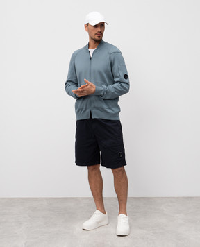 C.P. Company Голубой кардиган с логотипом MKN084A004037A