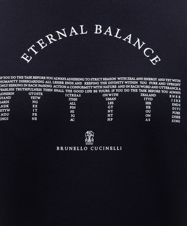 Brunello Cucinelli Синя футболка з принтом M0B138413 зображення 5