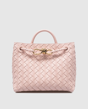 Bottega Veneta Розовая кожаная сумка Andiamo с плетением 766014VCPP1