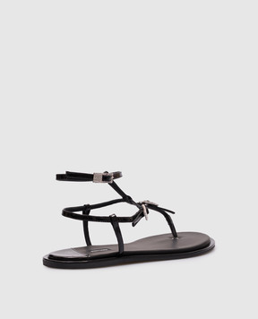 Le Silla Черные кожаные лакированные сандалии Sahara с кристаллами 1221D020MTPPKAB