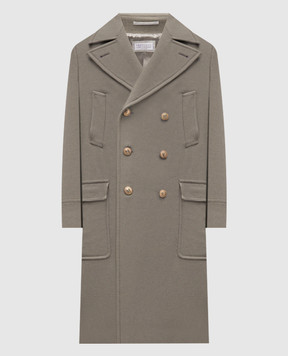 Brunello Cucinelli Зелене двобортне пальто з вовни MY4969139G