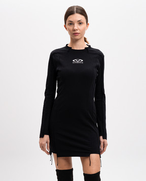 Vetements Чорна сукня міні з логотипом WA66DR610BW