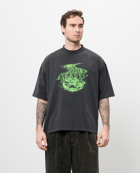 Vetements Сіра футболка з принтом UA66TR675B