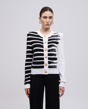 Balmain Білий кардиган в смужку EF0KL133KI34