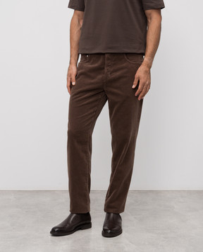 Brunello Cucinelli Коричневі вельветові штани M280UF1010