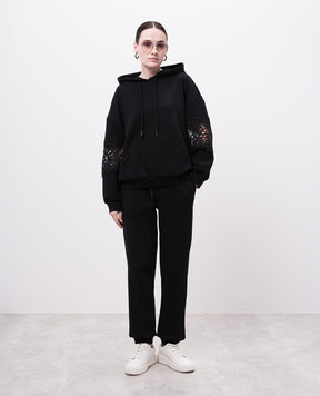 Twinset Черные худи с кружевом 251TP2700