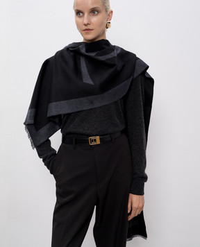 Saint Laurent Шарф із шовку з логотипом 8358793Y009