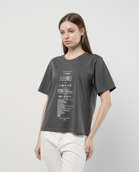 Maison Margiela MM6 Сіра футболка з принтом Care Label S52GC0320S24311