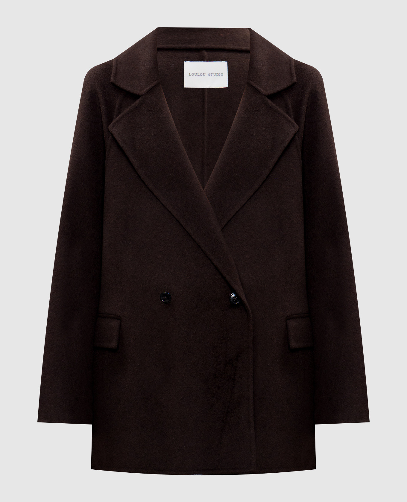 

Коричневое двубортное пальто GARY из шерсти и кашемира, Коричневый, Пальто