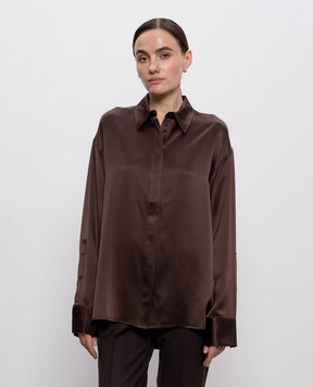 Jacob Lee Коричневая блуза из шелка WSS0212AW25BW