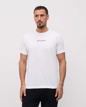 Trussardi Белая футболка с фактурным логотипом G0308000054NMTS02J02