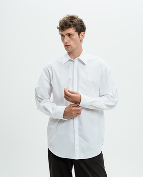 MSGM Белая рубашка с монограммой логотипа монограмма. 3740ME02247505