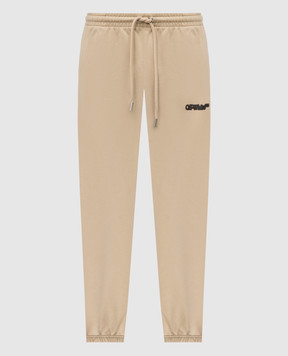 Off-White Бежеві джогери з принтом емблеми Arrow в стилі Spray OMCH057S25FLE001