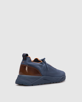 Santoni Блакитні снокери Flin з логотипом MBIO21601AVINHUO