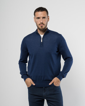Stefano Ricci Синій джемпер з кашеміру і шовку K606125L01F24302