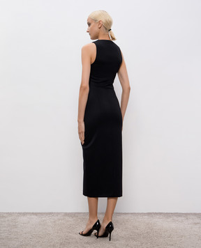 Vetements Чорна сукня міді з вовни WH76TD400B