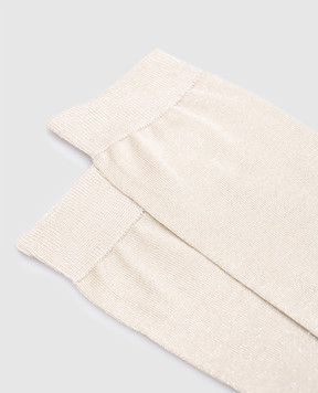 Brunello Cucinelli Бежевые гольфы с люрексом MCSMF0099