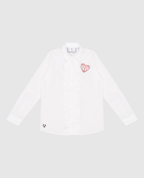 Philipp Plein Детская белая блузка с логотипом GRP0002610