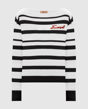Twinset Білий джемпер в смужку 252TP3091