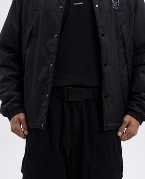 Stone Island Чорний ремінь з гравіюванням емблеми K2S159300001S0073