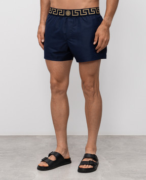 Versace Синие шорты для плавания с логотипом ABU010221A11120