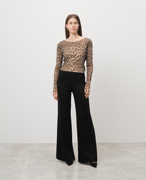 Ermanno Scervino Бежевый топ в анималистичный принт с кристаллами D452L360EDW