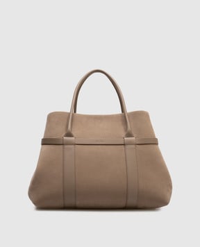 Loro Piana Бежевая сумка-тоут Ghiera из нубука FAP4826
